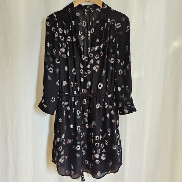 🇨🇦 Aritzia Babaton Long Sleeve Silk Bennett Dress - Black & Pattern - Picture 7 of 16